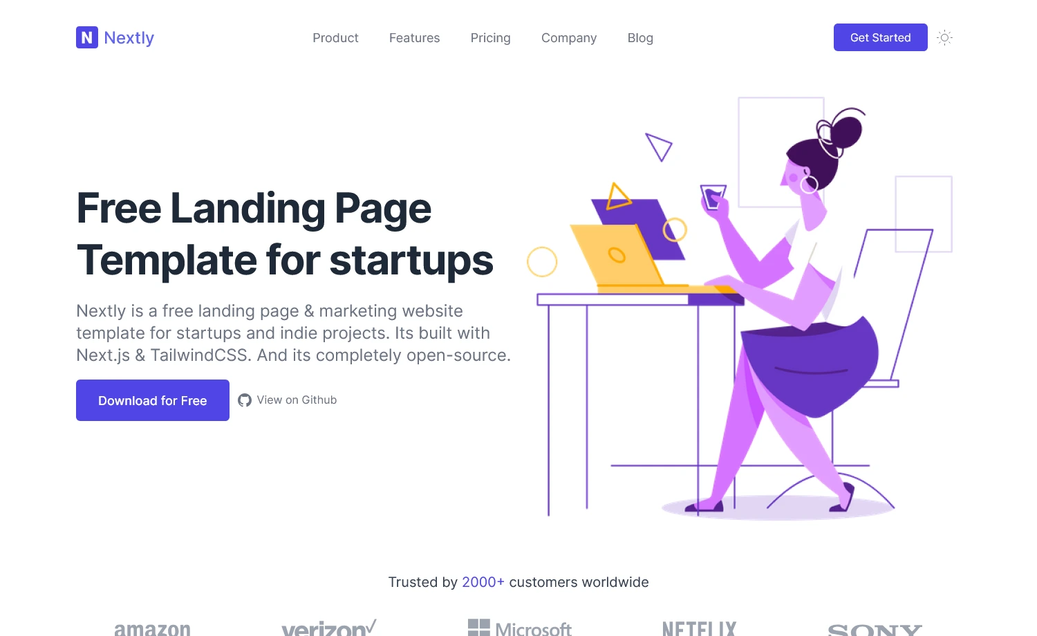 Nextly - Free Tailwind CSS Landing Page Template
