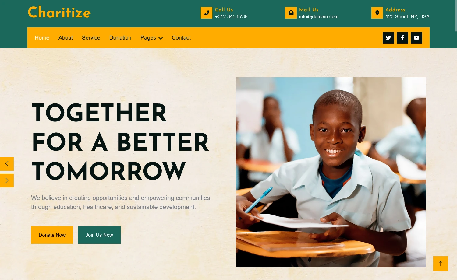 Charitize - Free Bootstrap 5 Agency Website Template