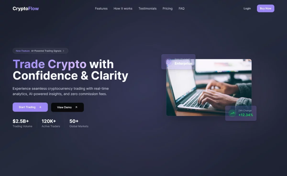 CryptoFlow - Free Tailwind CSS Business & Corporate Template