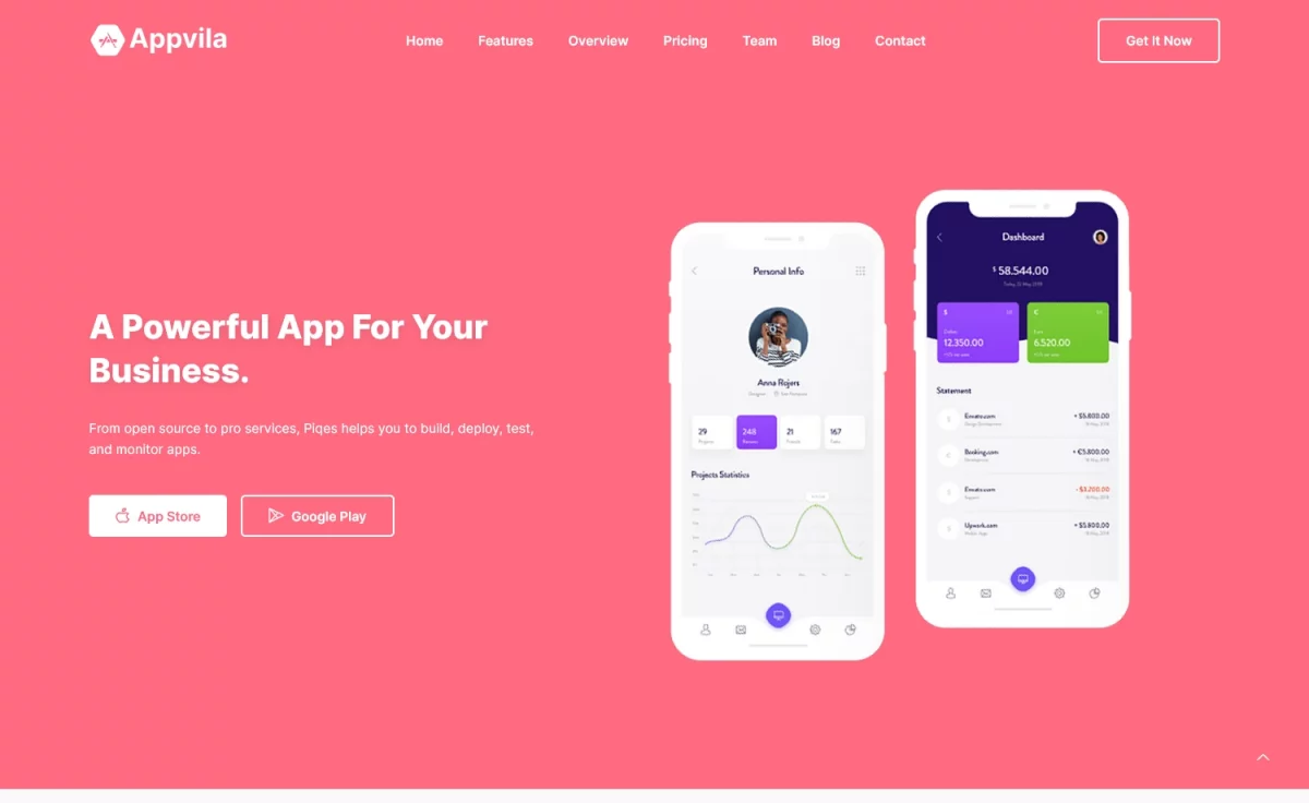 AppVila - Free Responsive Bootstrap 5 Landing Page Template
