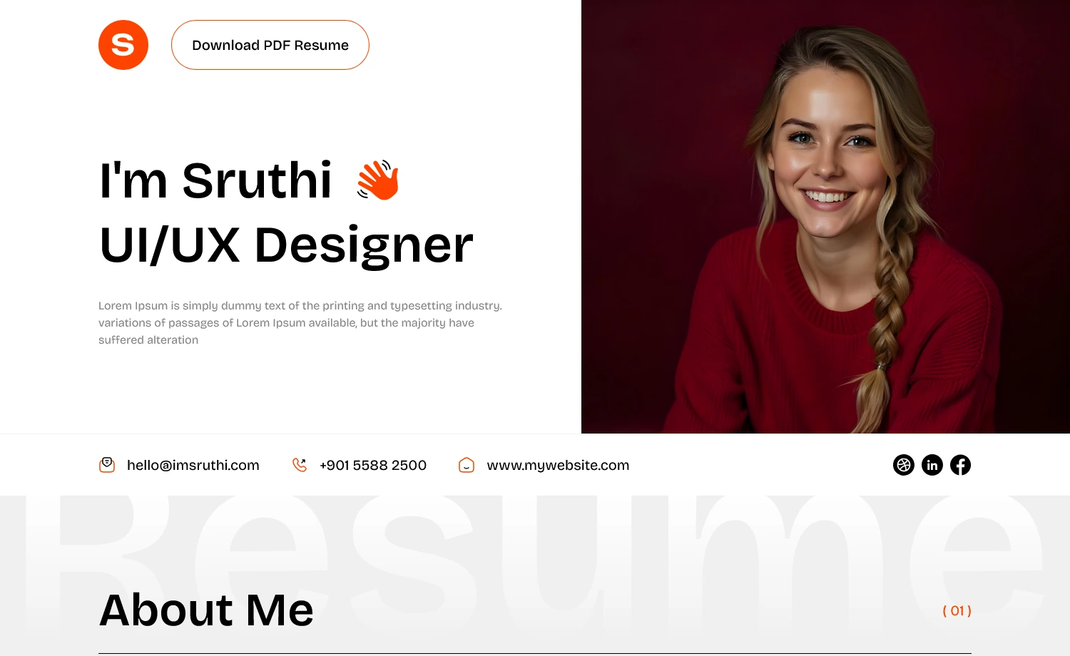 Resume - Free Tailwind CSS Portfolio Template