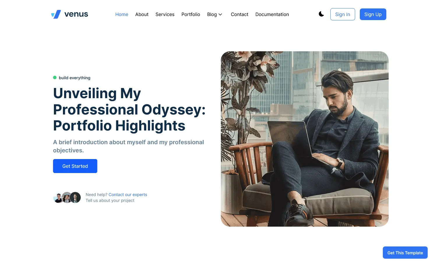 Venus - Free Multipage Tailwind CSS Portfolio Template
