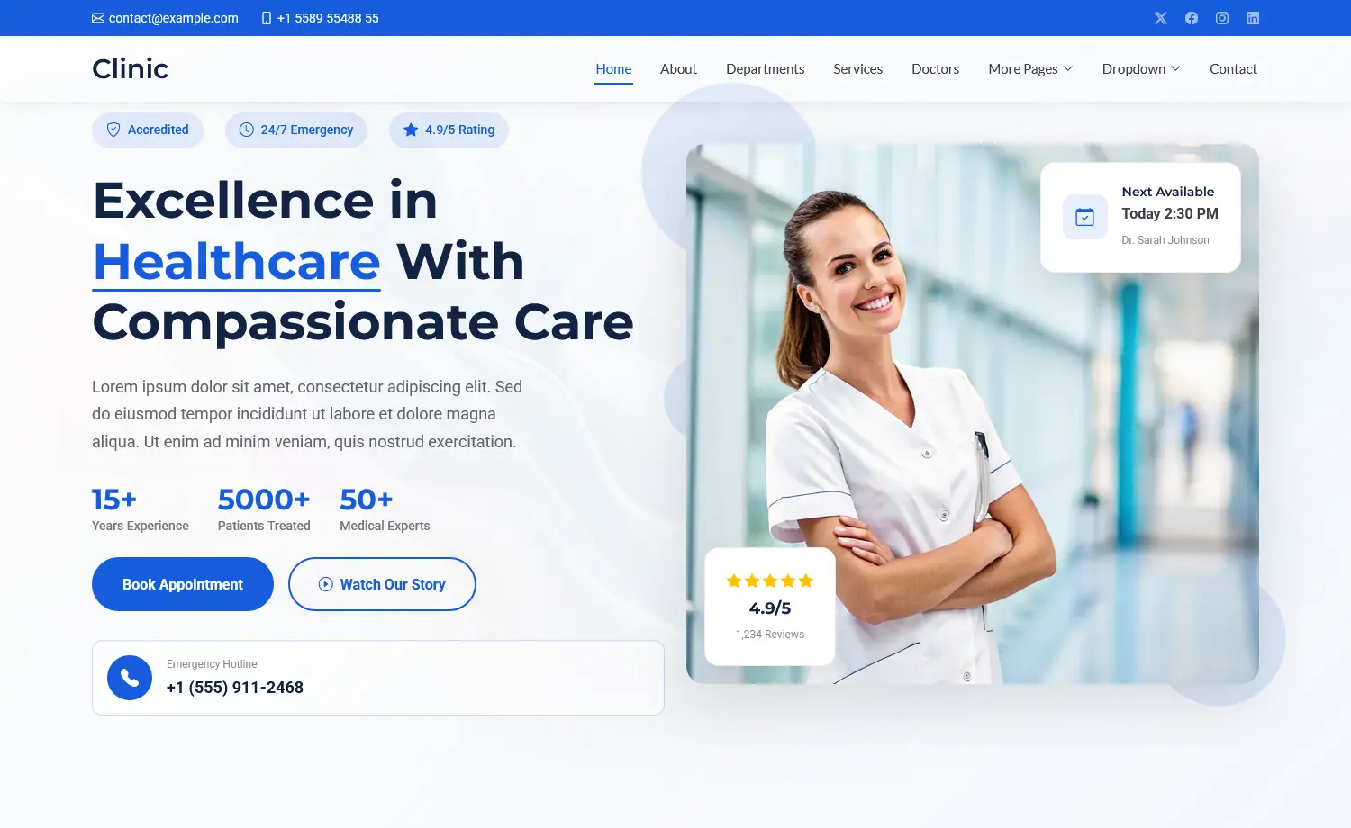 Clinic - Free Multipage Bootstrap 5 Medical Website Template