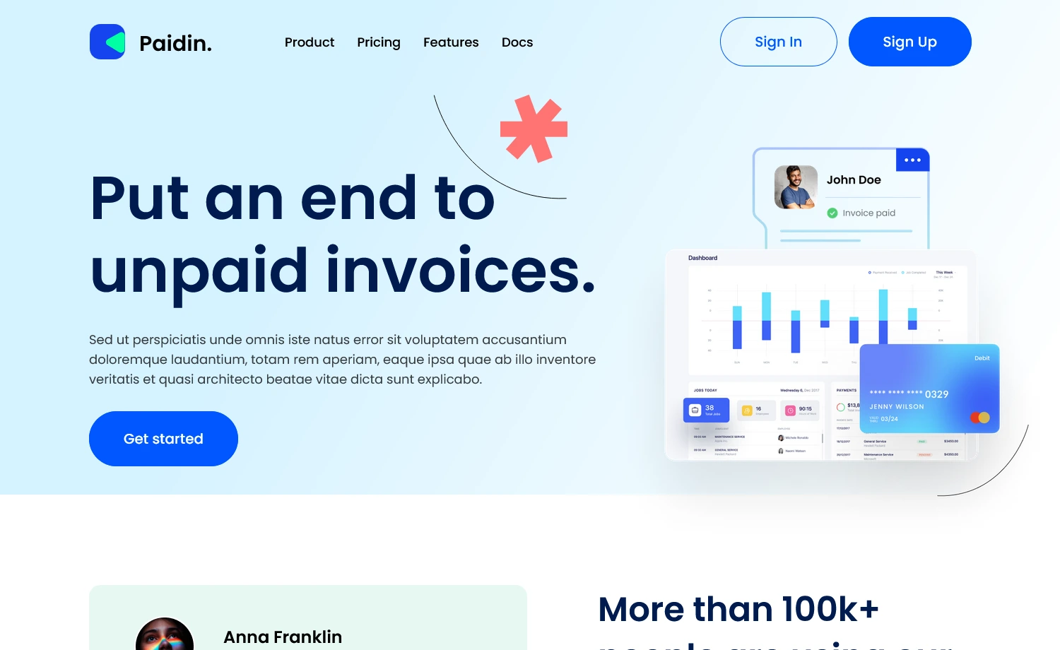 Paidin - Free Tailwind CSS Landing Page Template