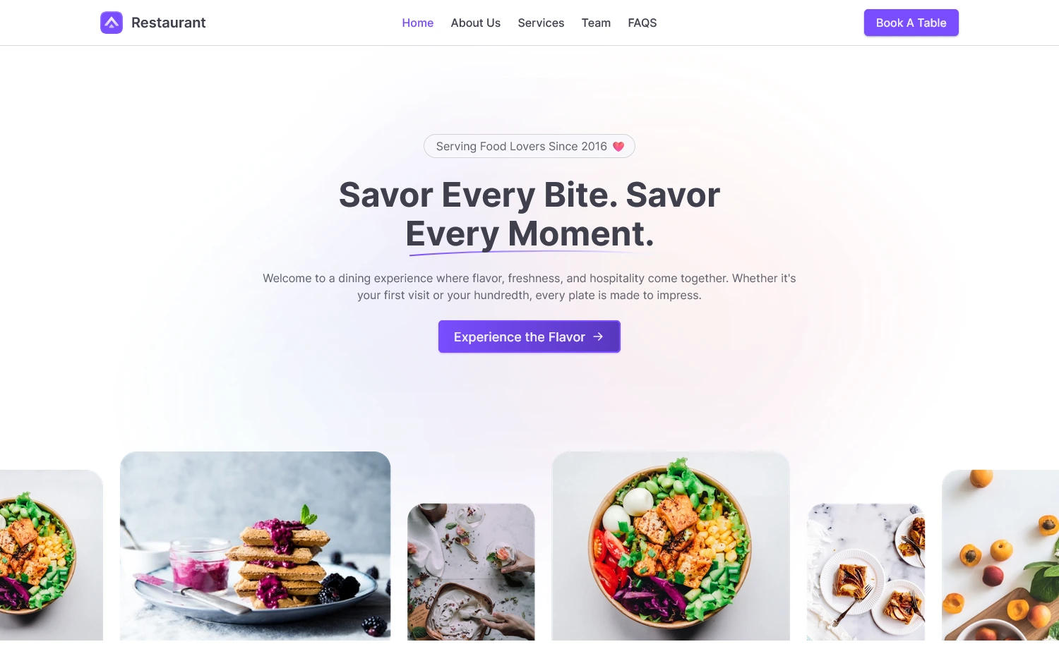 Restaurant - Free Tailwind CSS Restaurant Website Template