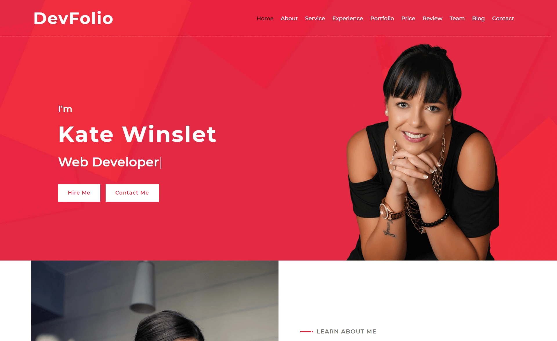 free HTML5 portfolio website template