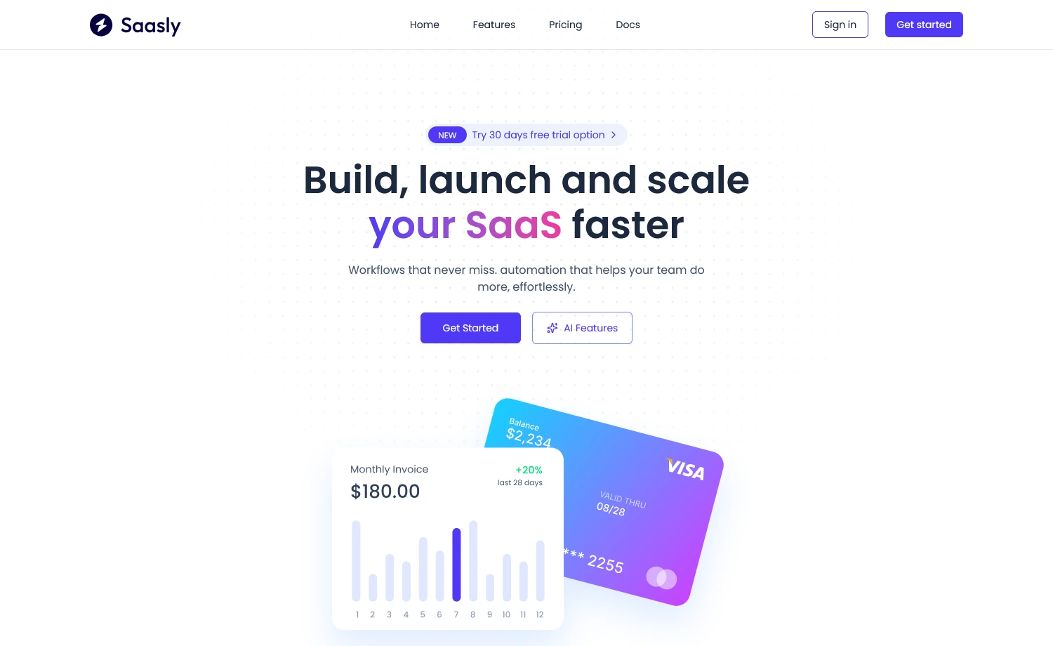 Saasly - Free Tailwind CSS Landing Page Template