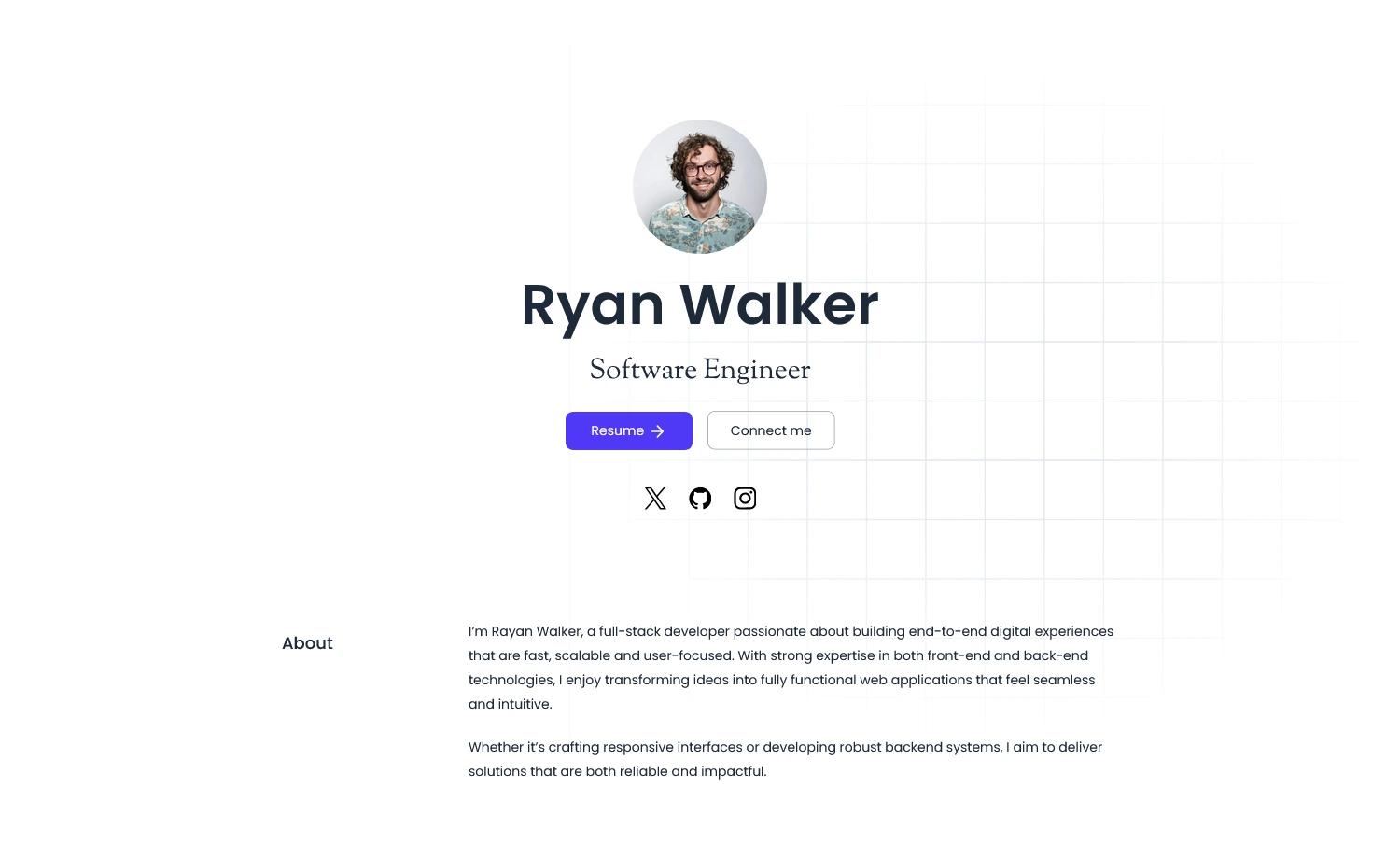 Ryan - Free Tailwind CSS Portfolio Website Template