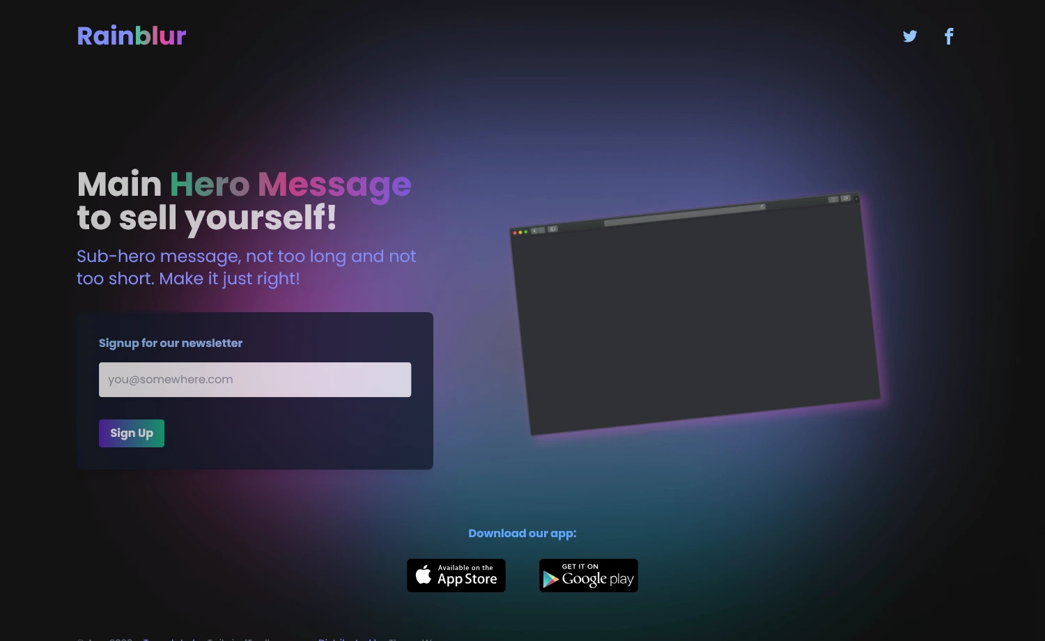Free One-Page Tailwind CSS Coming Soon Template