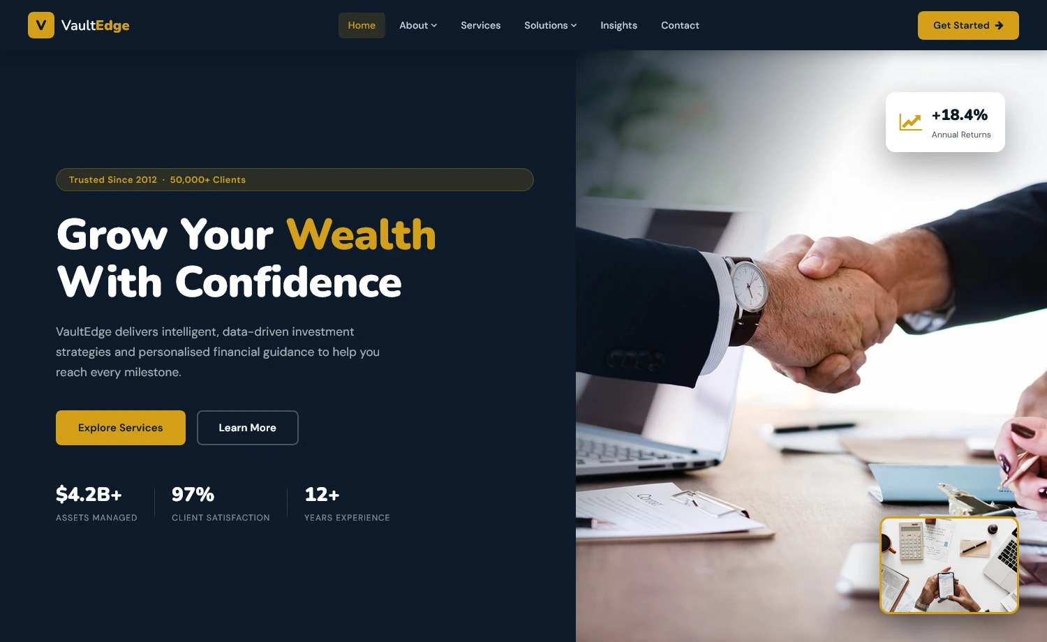 VaultEdge - Free HTML5 Business Website Template