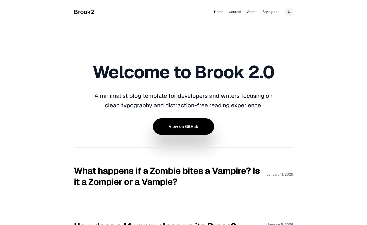 Brook2 - Free Tailwind CSS Blogging Website Template