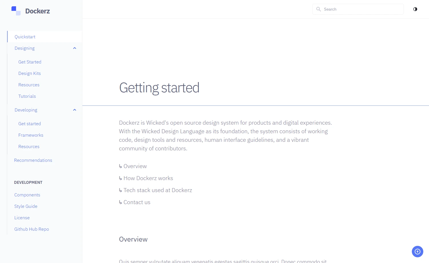 Dockerz - Free Tailwind CSS Documentation Website Template