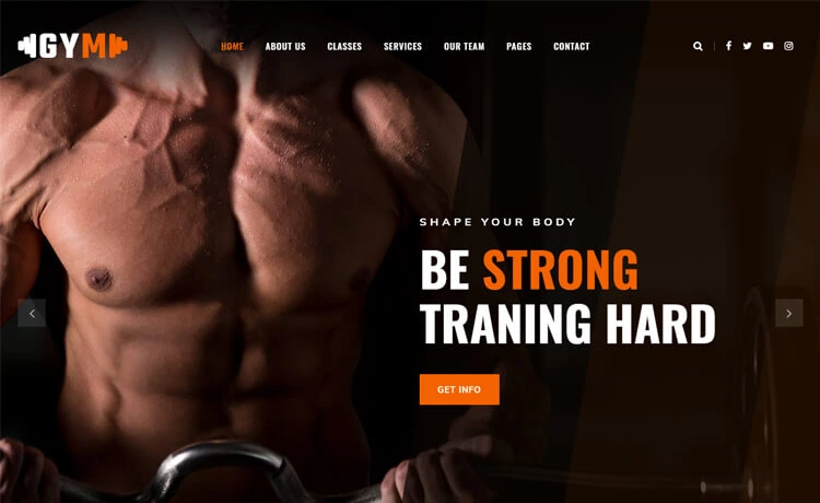 Free Bootstrap 4 HTML5 Gym Website Template