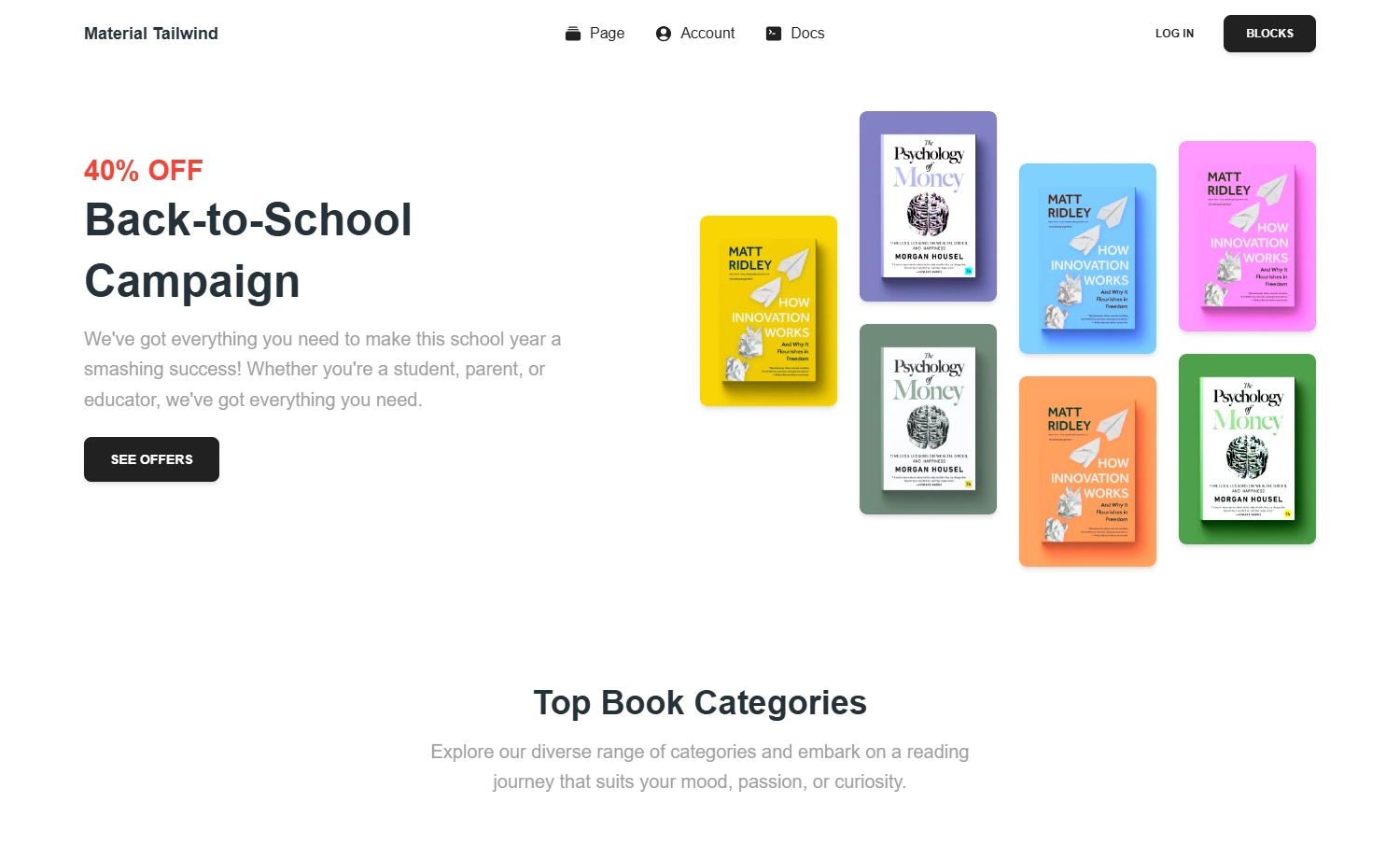 Material Tailwind - Free Tailwind CSS Landing Page Template