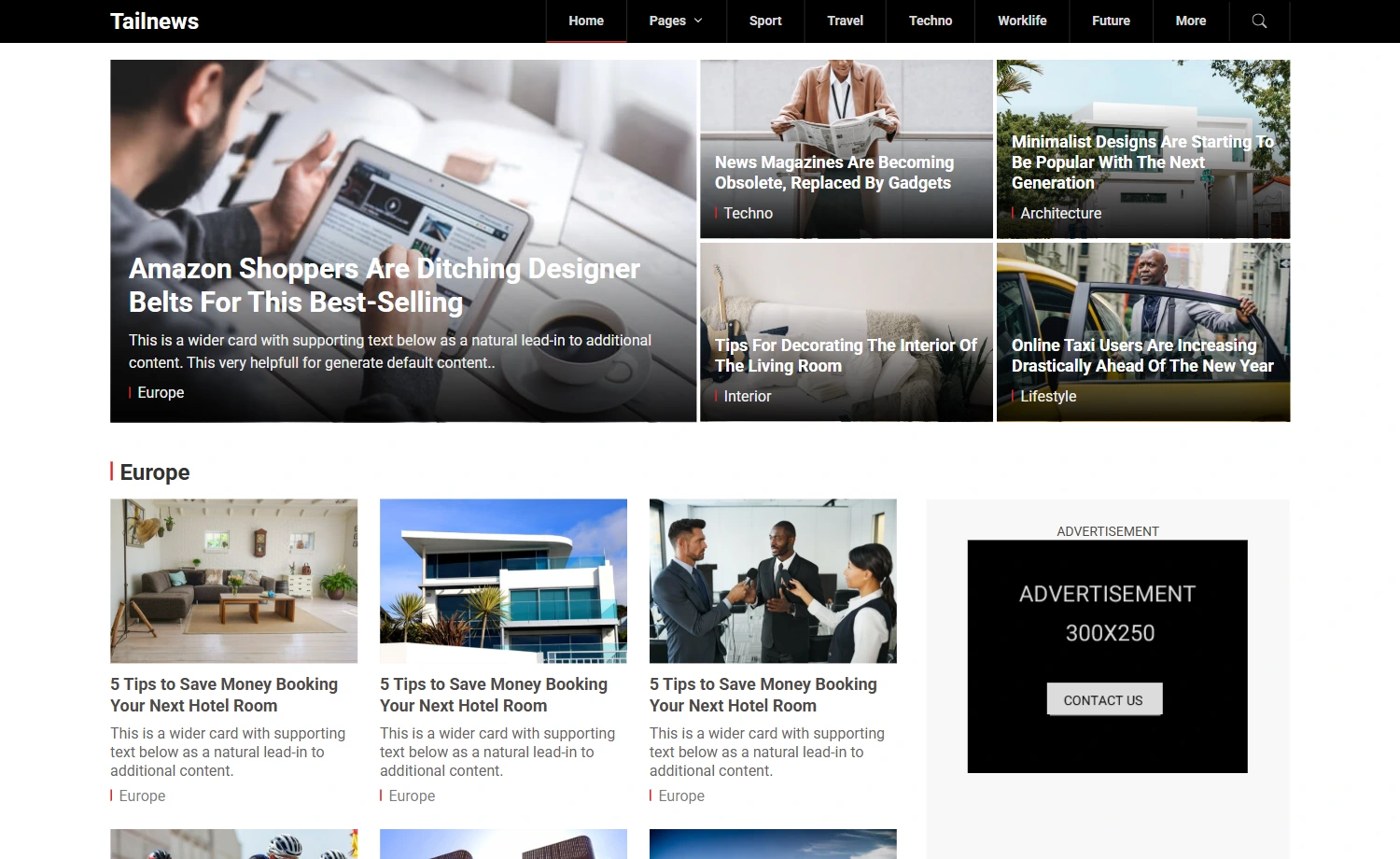 Free Tailwind CSS Blogging Website Template