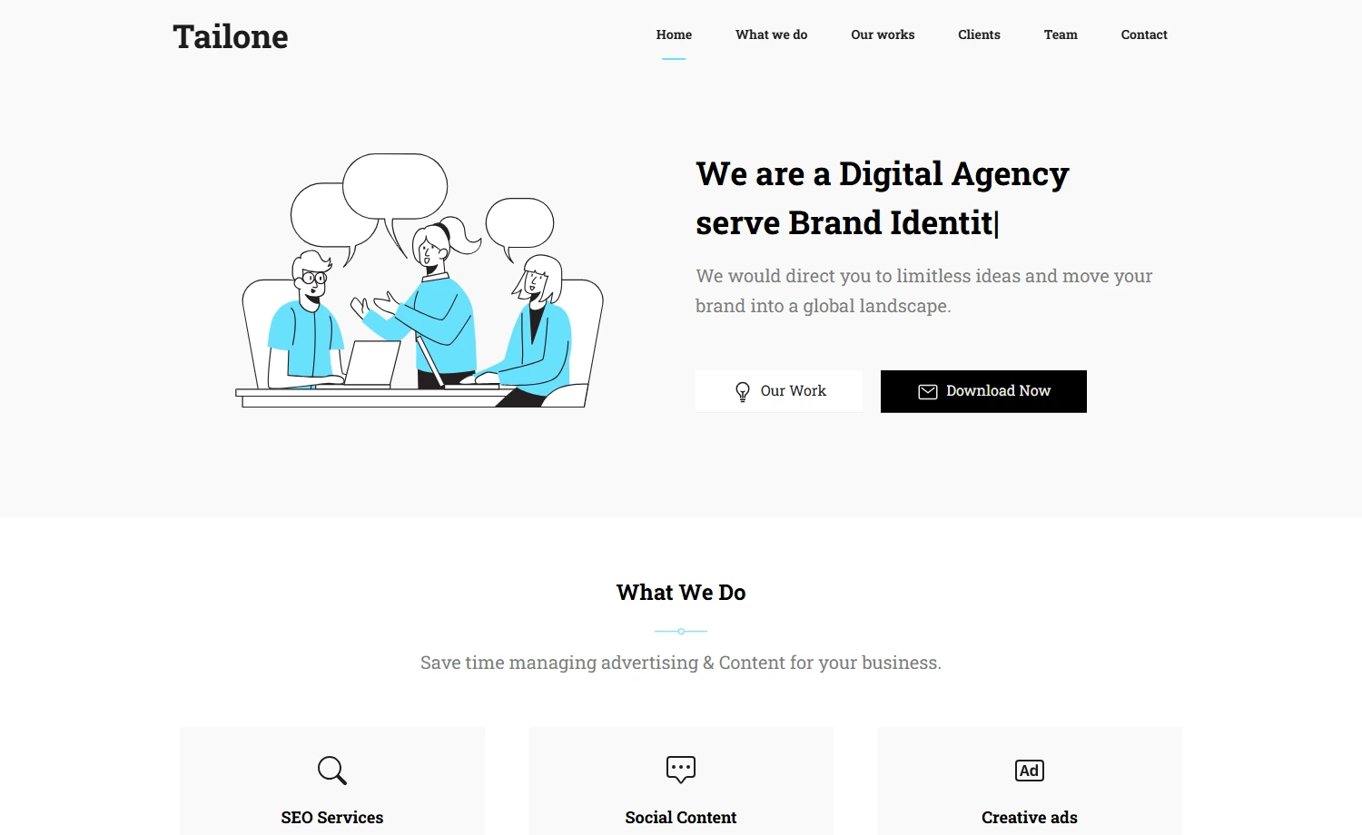 Tailone - Free Tailwind CSS Business Website Template