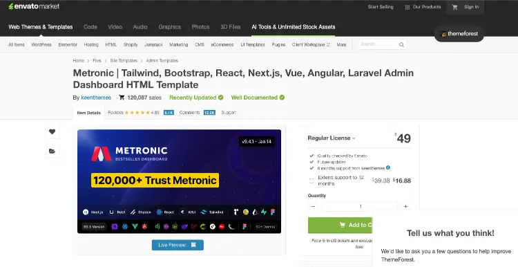 Metronic Laravel Template