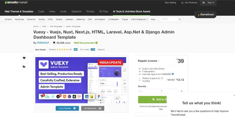 Vuexy Laravel Template