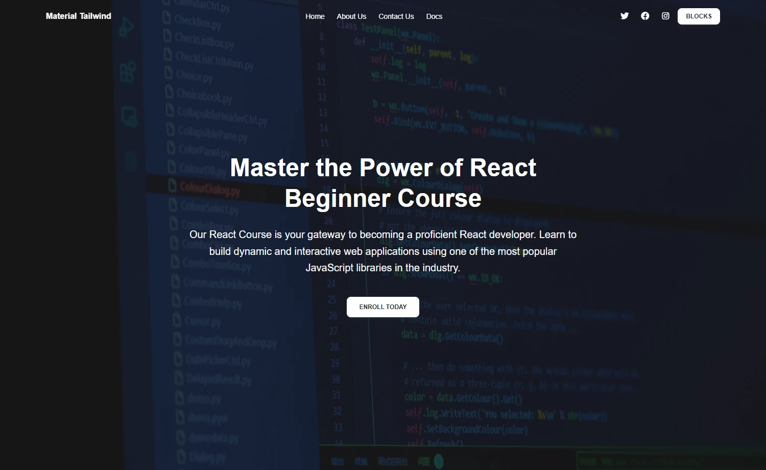 Free Tailwind CSS Course Landing Page Template