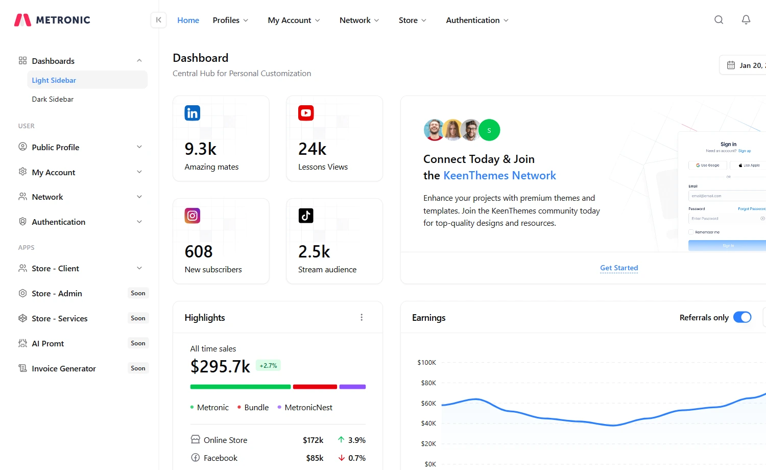 Premium React Admin Dashboard Template