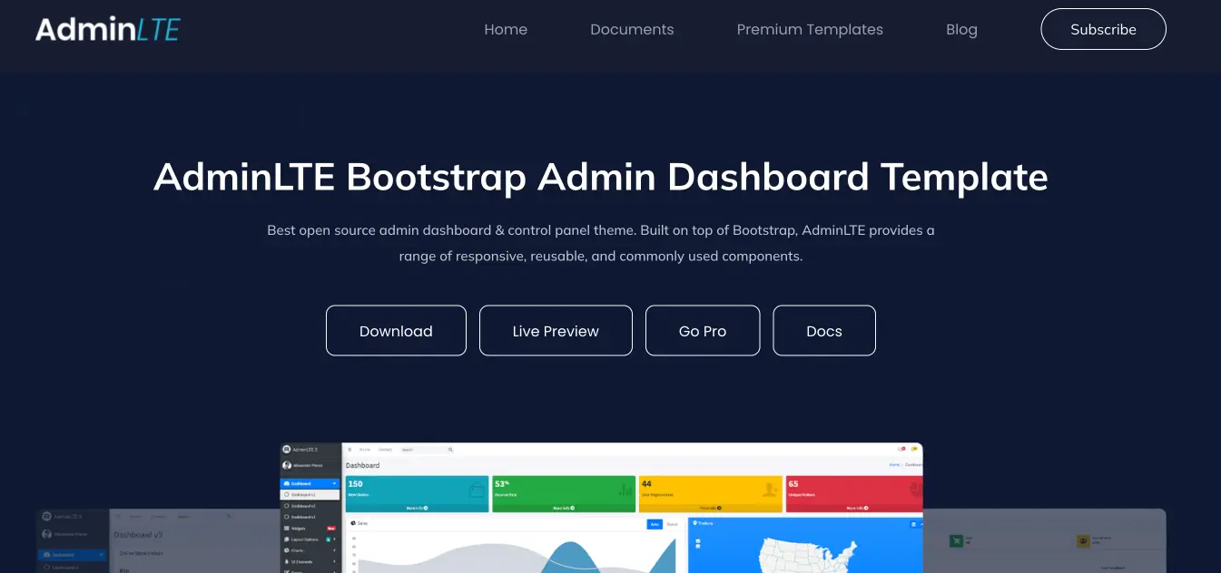AdminLTE Responsive Website Template