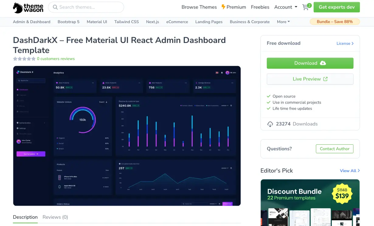 DashDarkX Responsive Website Template