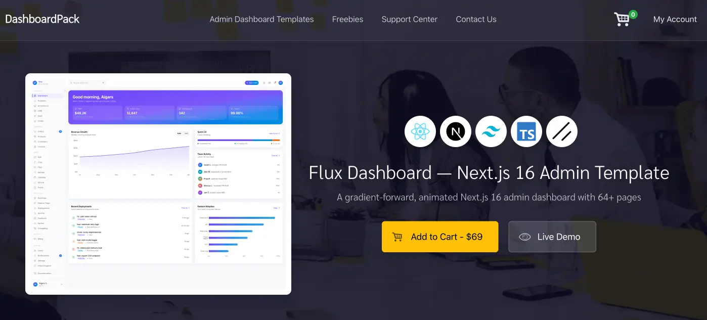 Flux Dashboard SaaS Admin Template