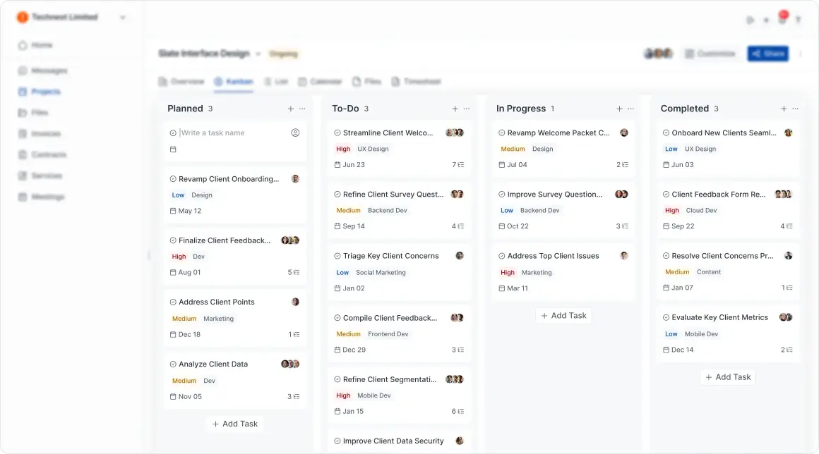 OneSuite dashboard