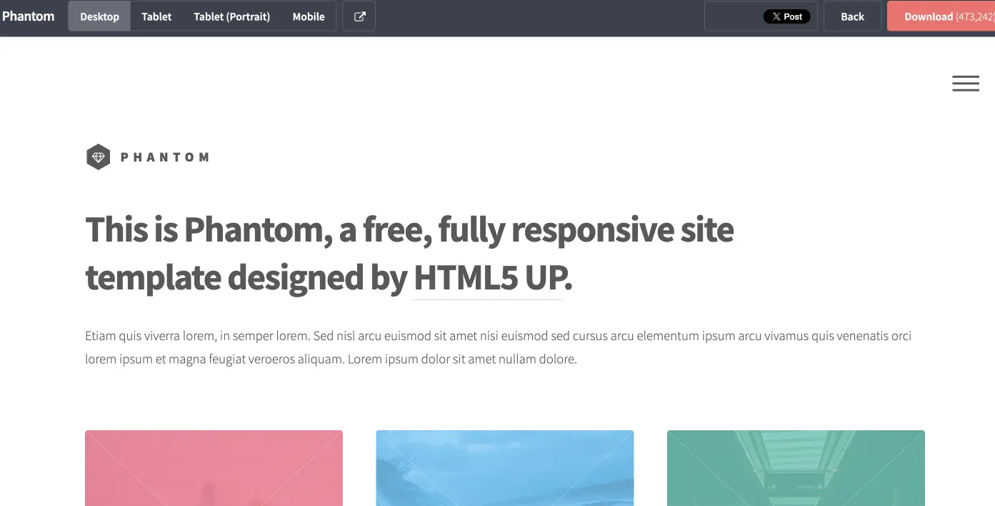Phantom Responsive Website Template