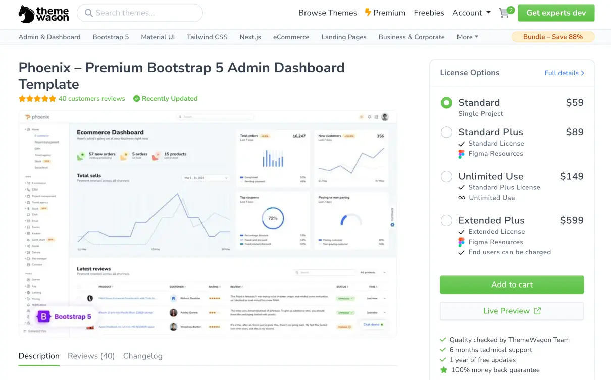 Phoenix SaaS Admin Dashboard Template