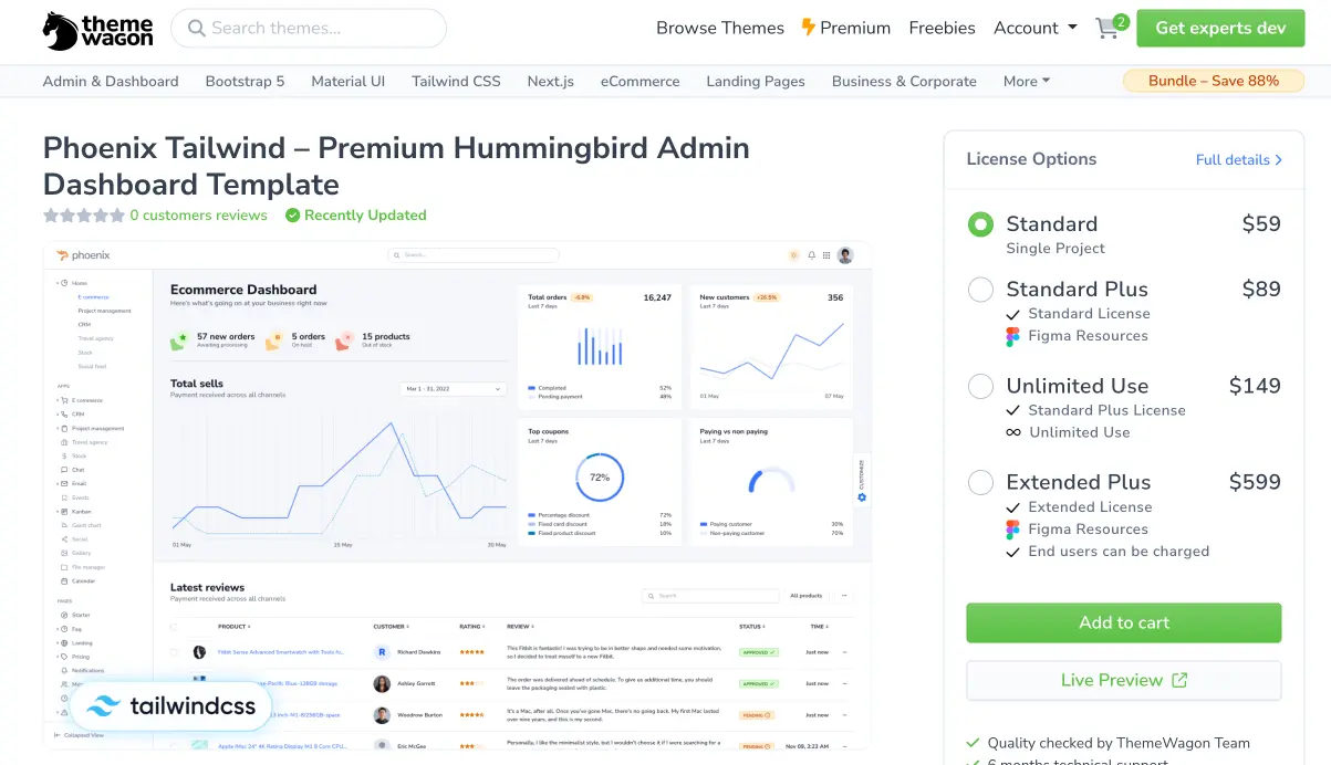 Phoenix Tailwind SaaS Admin Template