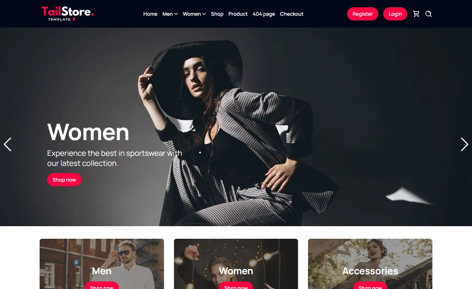 TailStore - Free Responsive Tailwind CSS Clothing Website Template