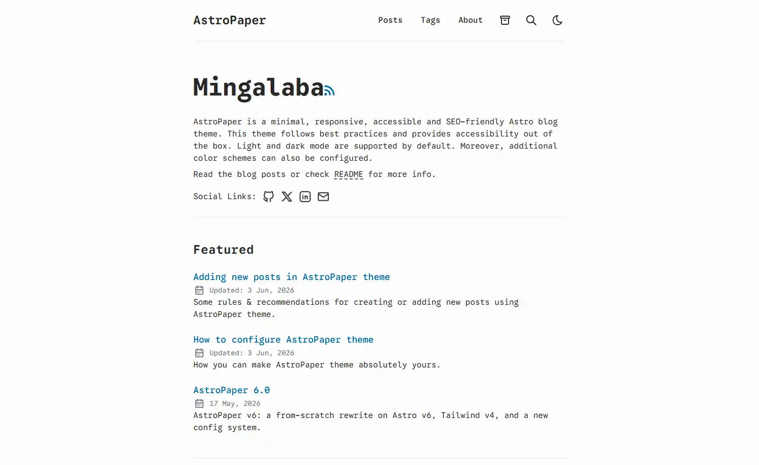 AstroPaper - Free Tailwind CSS & Astro Blog Website Template