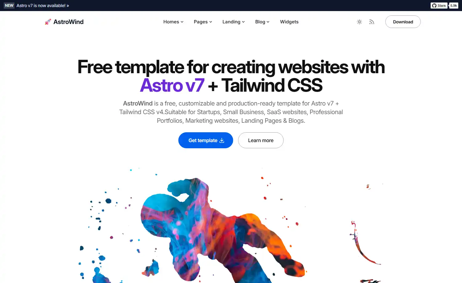 AstroWind – Free Tailwind CSS & Astro Blogging Website Template