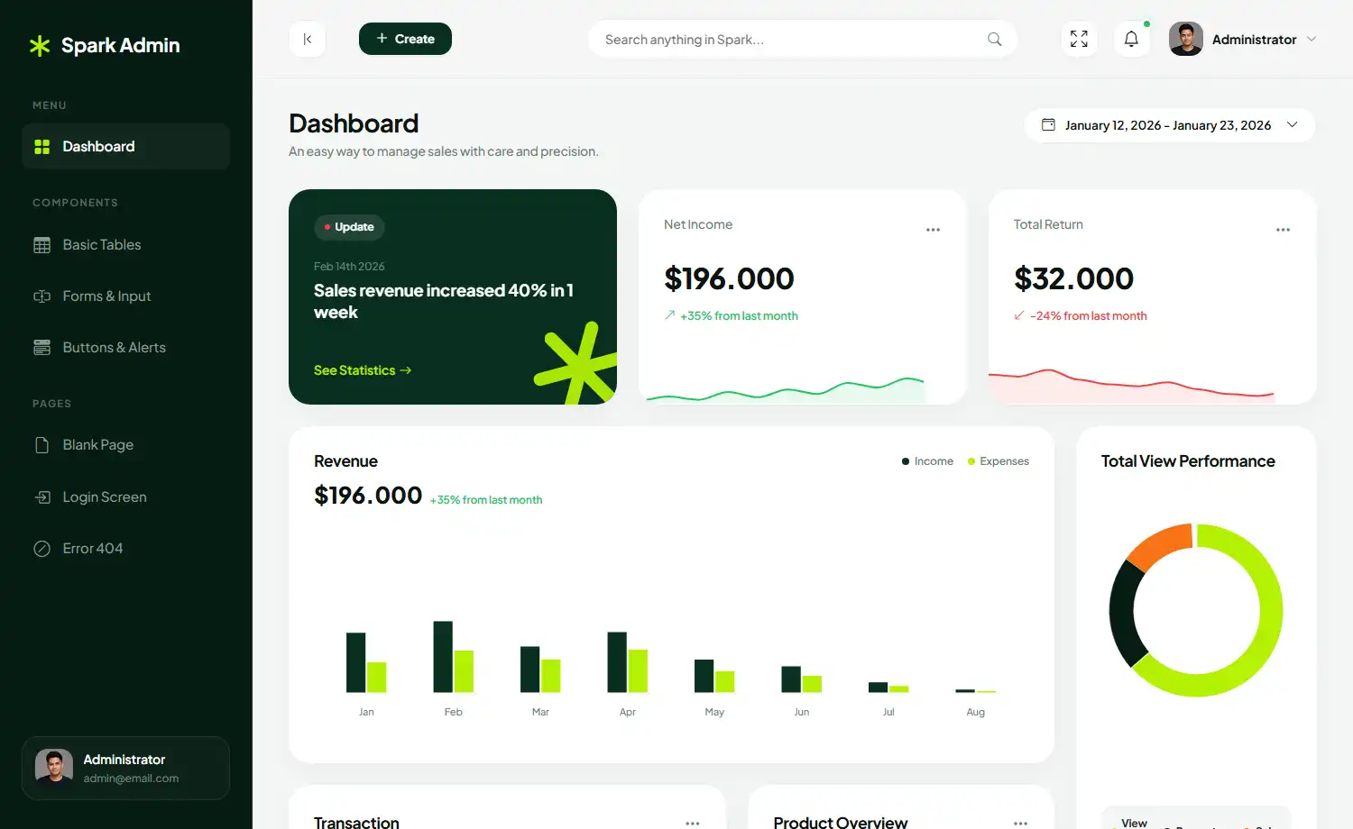 Free Bootstrap 5 Admin Dashboard Website Template