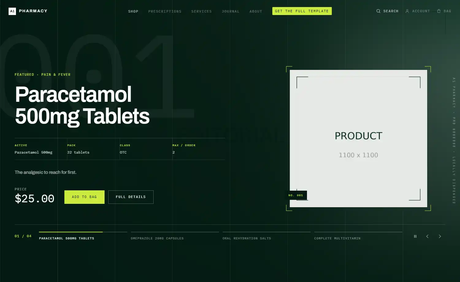 A1 Pharmacy – Free HTML5 Medical Website Template