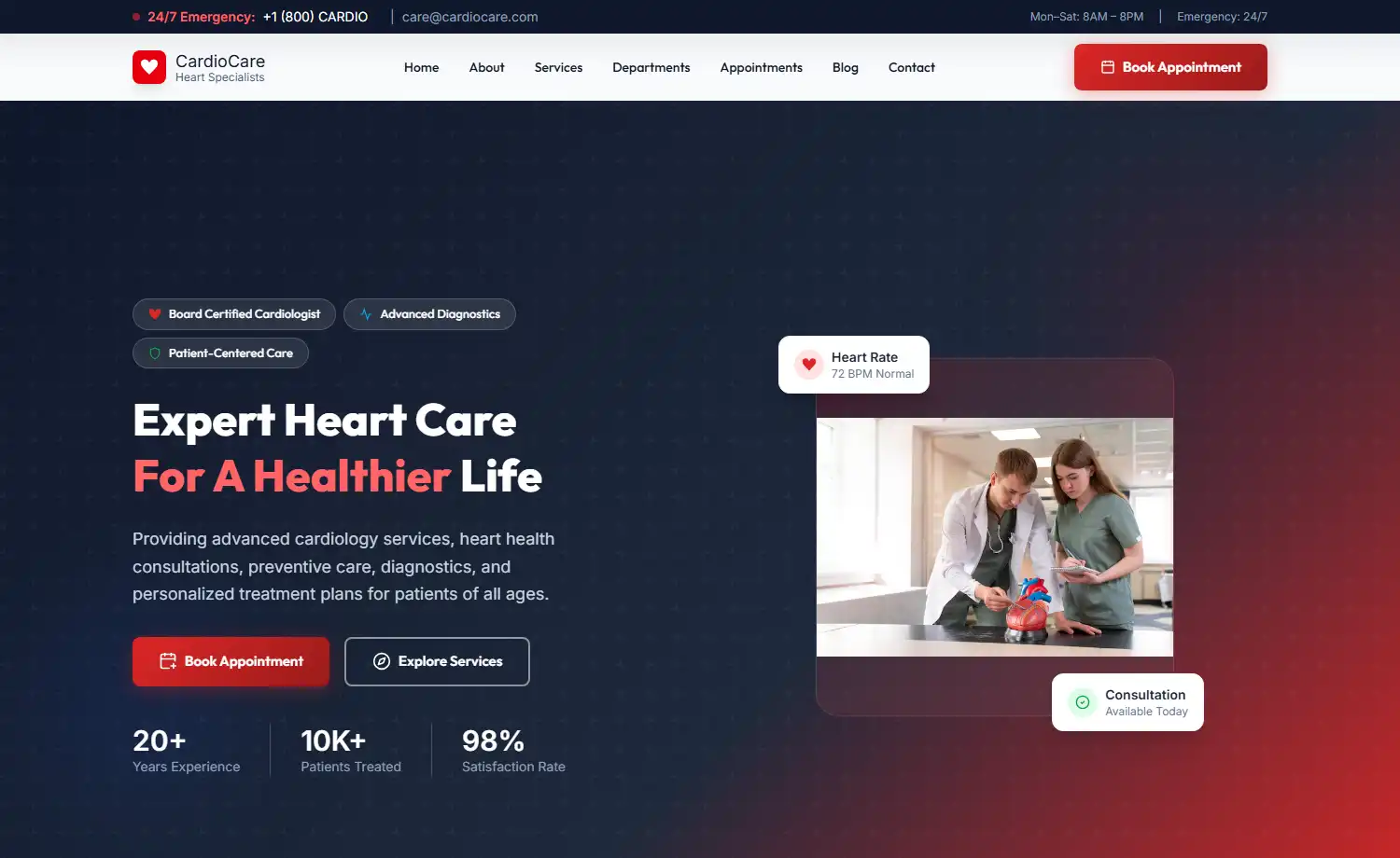 Free Multipage Tailwind CSS Medical Website Template